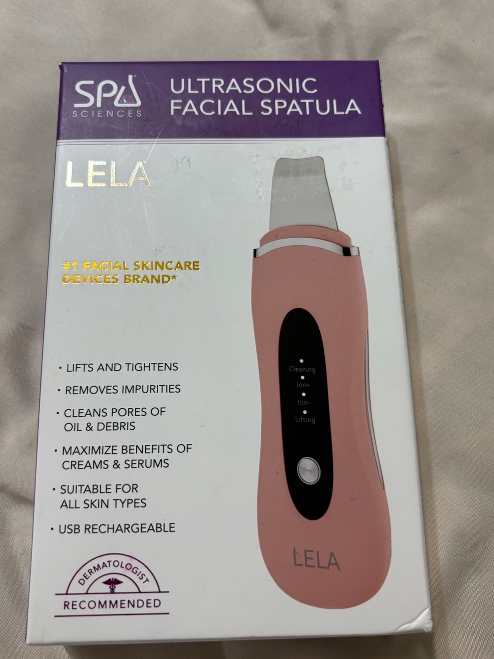 Spa Sciences Ultrasonic Facial Spatula — Pink Skincare Tool